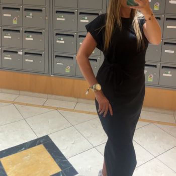 Robe longue noir noeud