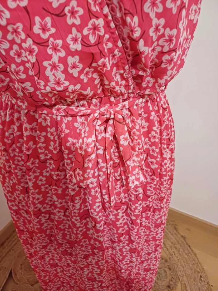 Robe longue rose cache-coeur Fleurie Maëlle taille S 36 - photo numéro 4