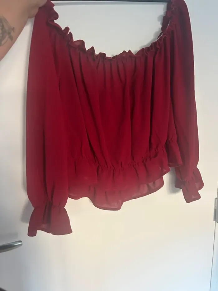 Blouse à manches longues col bardot taille 3XL / 46 neuve - photo numéro 2