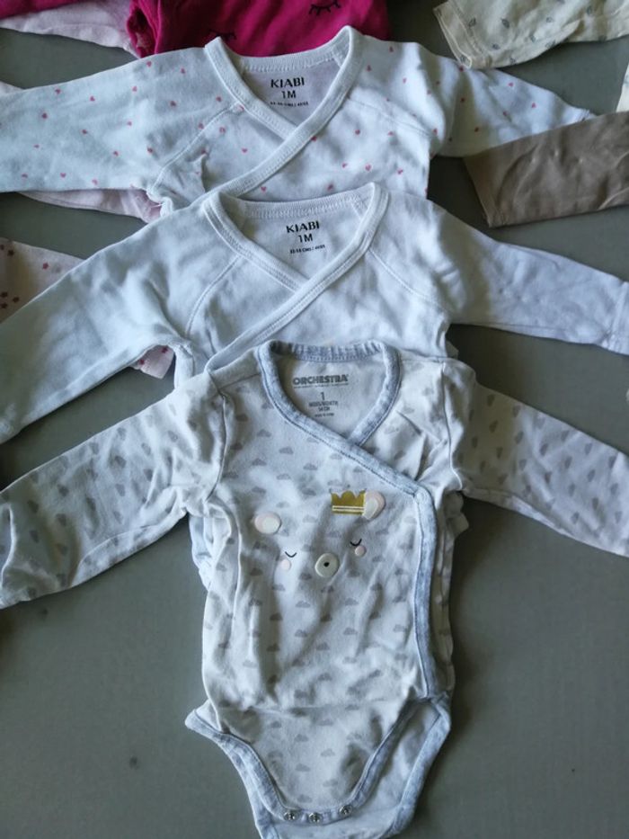 Lot de 12 bodies manches longues 1mois - photo numéro 3