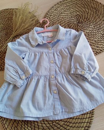 Chemise bleu clair manches longues Zara taille 18/24 mois