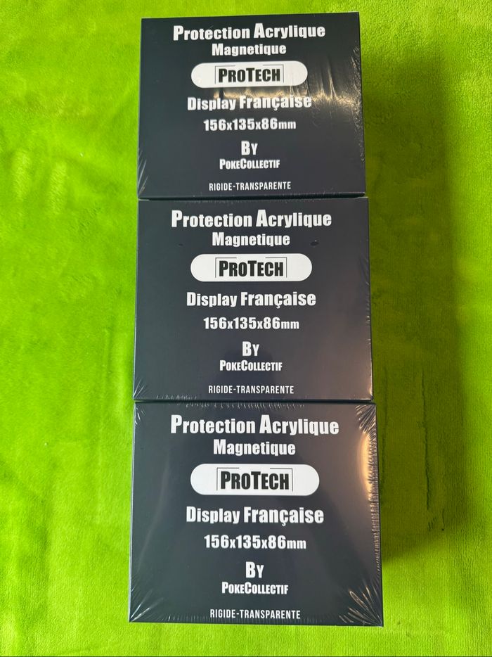 Lot de 3 Protections Acrylique Display Française Aimentée Magnétique Protech Pokémon Neuf et Scellé - photo numéro 3