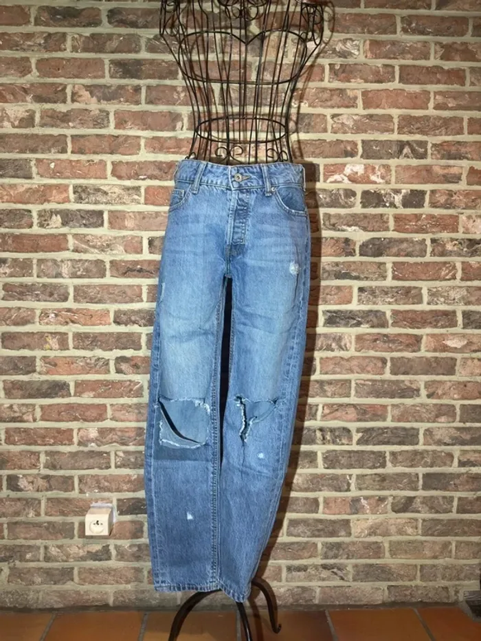 Jeans slim boyfriends Bershka Taille XS / 34 - photo numéro 3