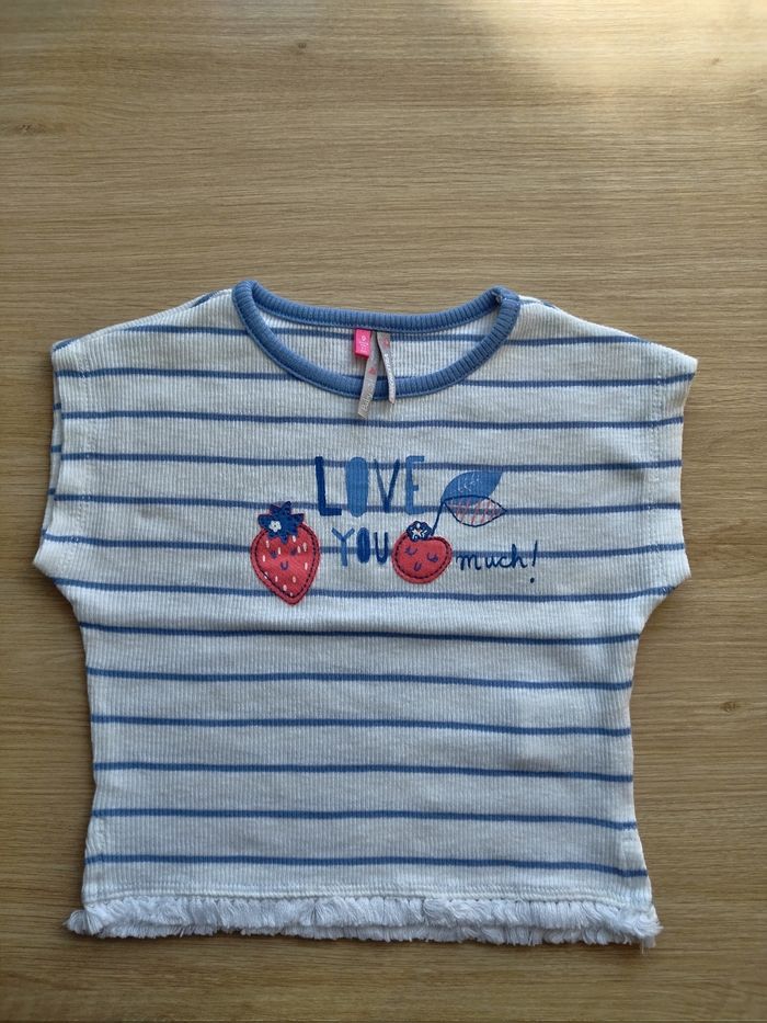 Ensemble tee shirt et gilet bébé fille 9 mois - photo numéro 2