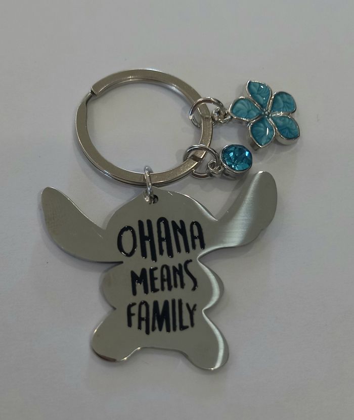 Porte Clef Stitch, Porte Clé Stitch, Ohana Means Family Keychain