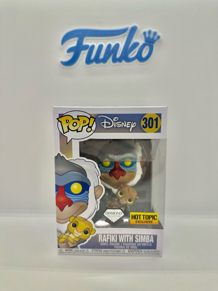 Funko Pop Disney Rafiki With Simba 301 Diamond Hot Topic 🇺🇸