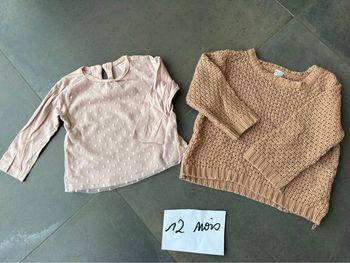 Teeshirt + pull 12 mois