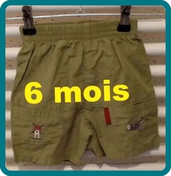 Short kaki motif moulin âne Taille 6 mois