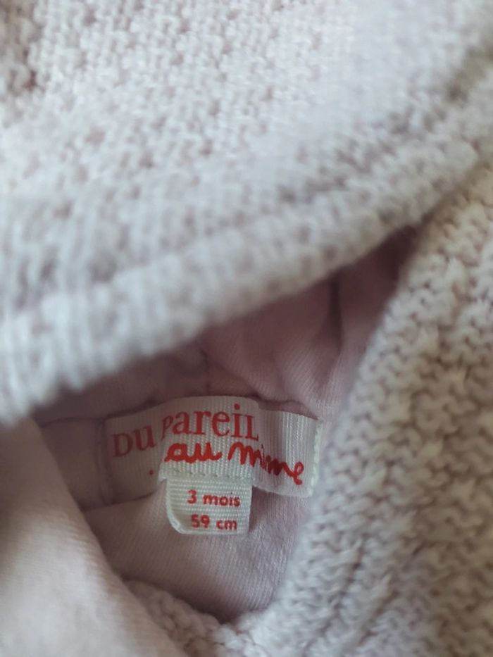 🌴 Manteau rose à capuche dpam taille 3 mois - photo numéro 2
