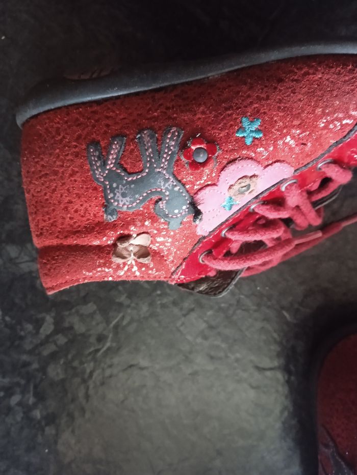 Chaussures rouge premier pas fille taille 22 mars bopy - photo numéro 3
