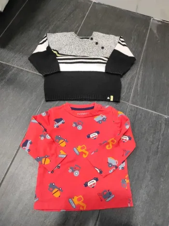 Lot de 2 maillots 18 mois dont 1 pull