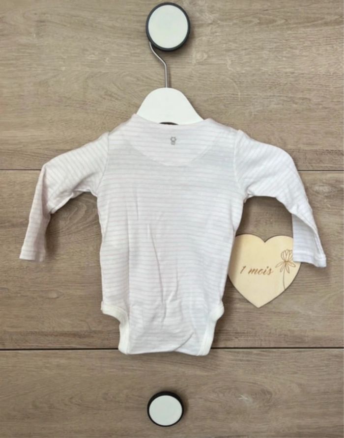 Lot 3 bodies manches longues bébé fille 1 mois – Obaibi– Neuf - photo numéro 5