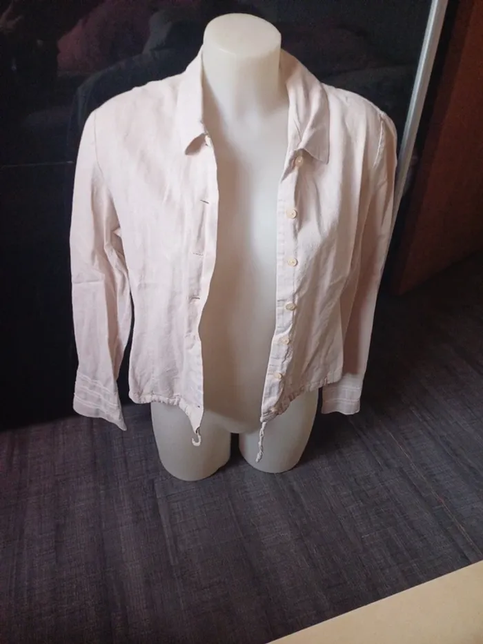 Veste legere boutonnée Broderie manches