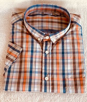 Chemise à carreaux orange/bleu/Beige Damart Taille 3 XL 47/48