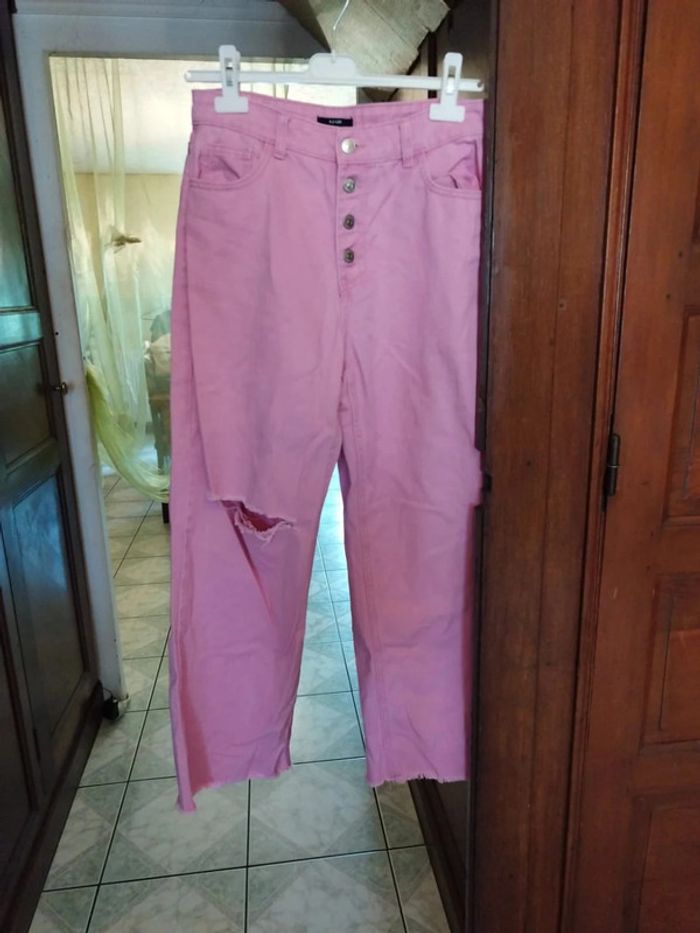 Jeans mom rose Kiabi déchiré taille M/38 y2k - photo numéro 3