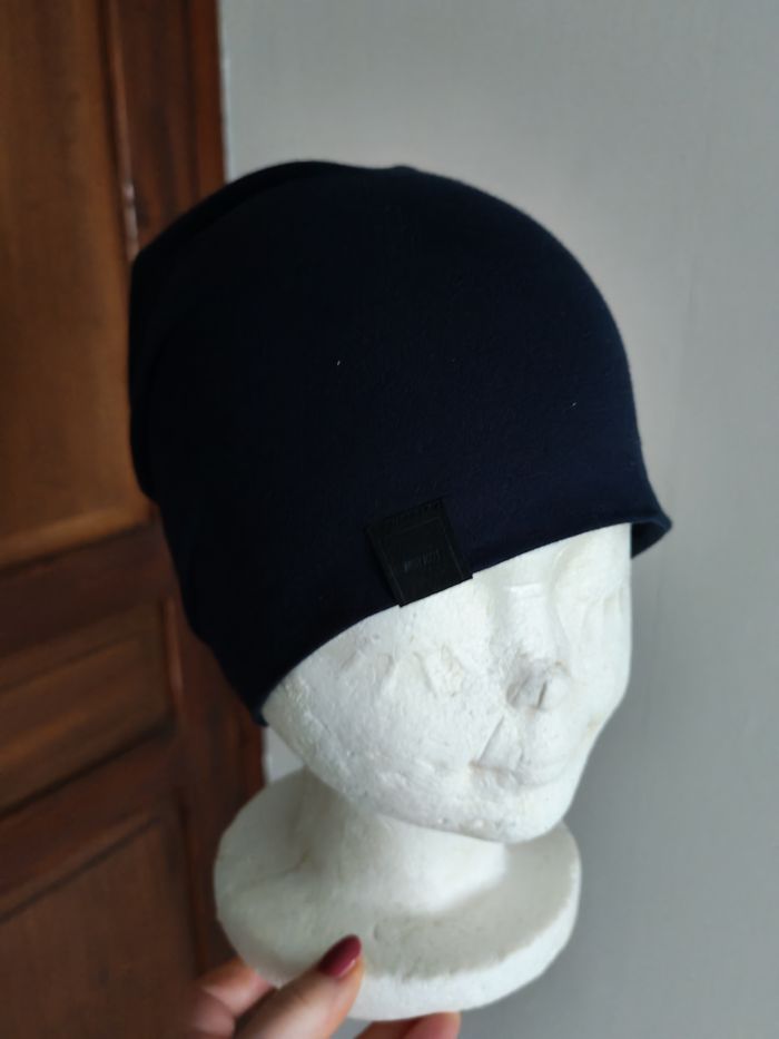 Bonnet neuf bleu marine en coton - photo numéro 3