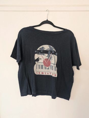 T-shirt impression palmier et inscription Bash