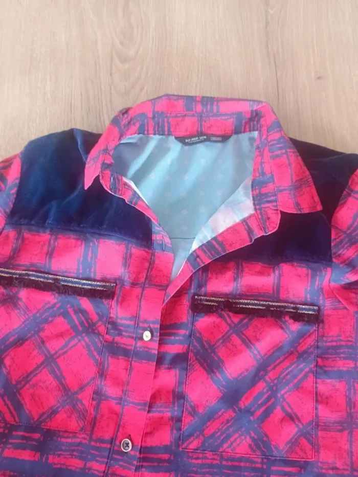 chemise longue motif ecossais M - photo numéro 5