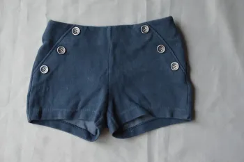 Short Marine Okaïdi Fille 7 ans Coton Très Bon État