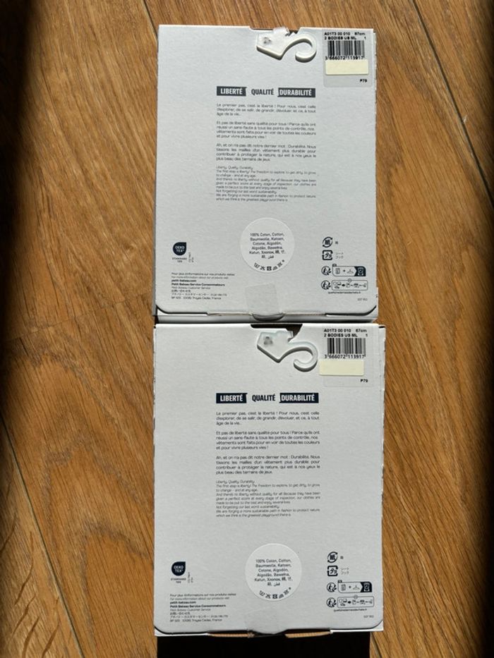 Lot de 4 bodies ML Petit Bateau neufs 6M - photo numéro 2