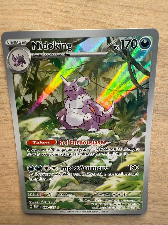 Carte Pokémon Nidoking 174/165 Illustrations Rare AR  Mew Fr Neuf Sorti Booster - photo numéro 4