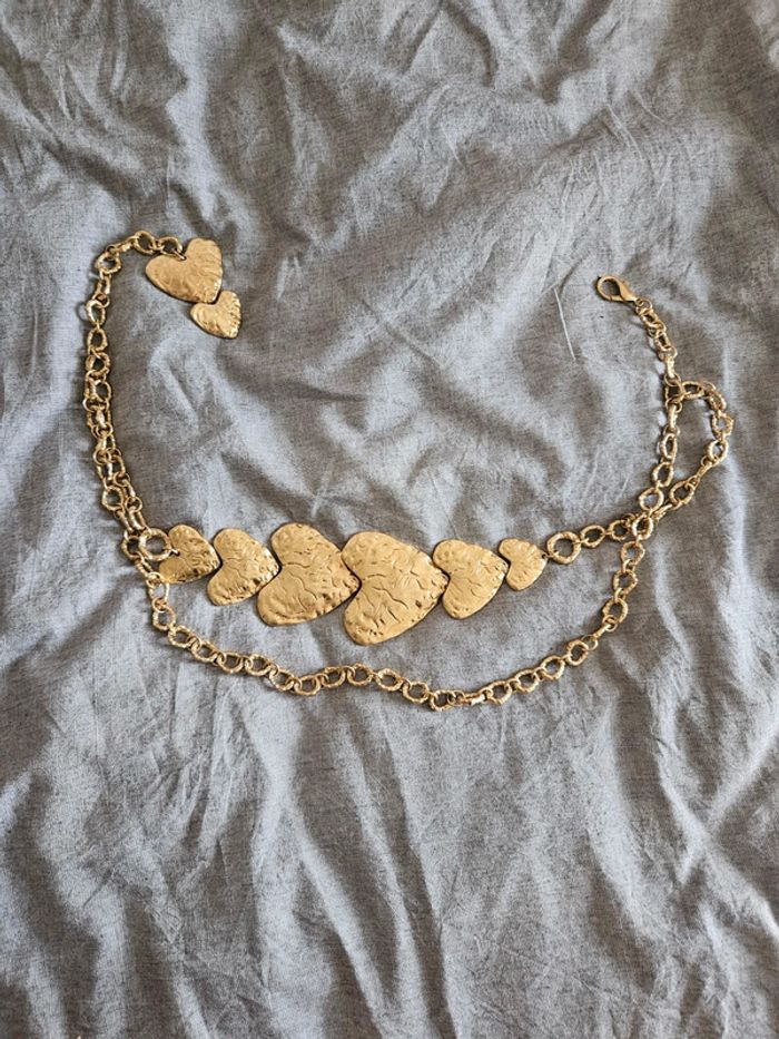 Sublime ceinture chaine dorée à cœurs Zara - photo numéro 2