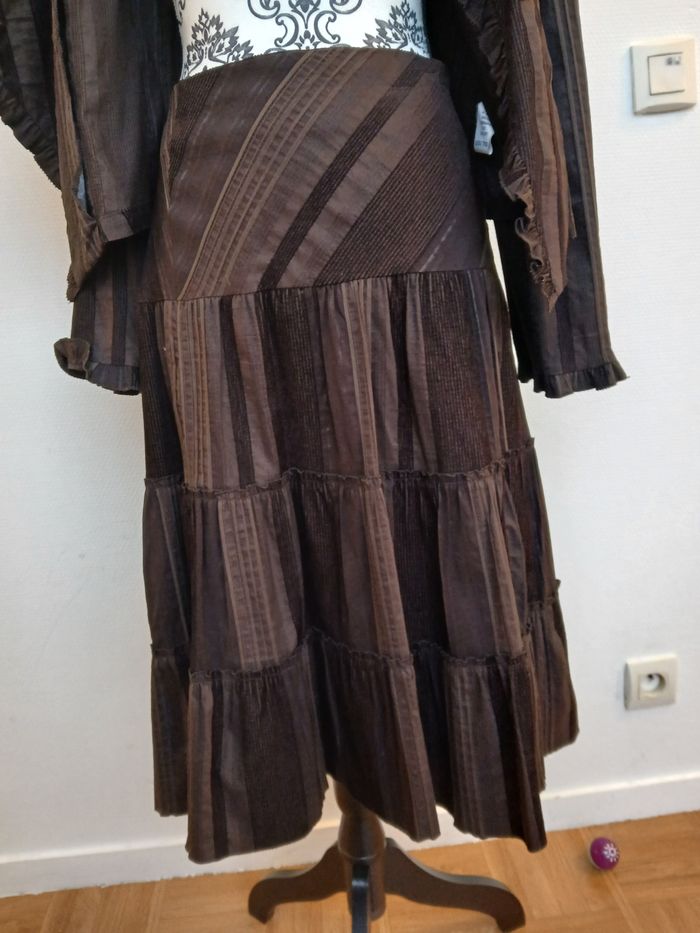 Ensemble tailleur 123 marron chocolat T.44 - photo numéro 3