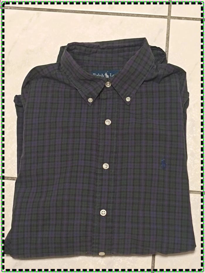 Chemise Ralph Lauren Vichy Vert & Violet - Vintage Y2K - photo numéro 3