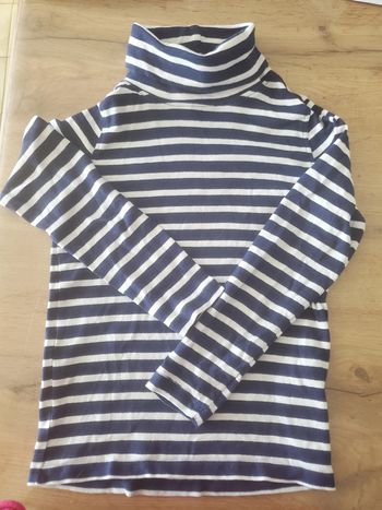 Sous-pull rayé bleu marine et blanc DPAM 8 ans