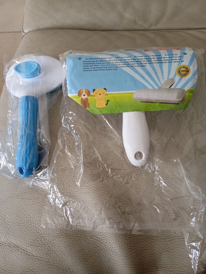 Brosse push chat chien et rouleau enlève poils neuf - photo numéro 2