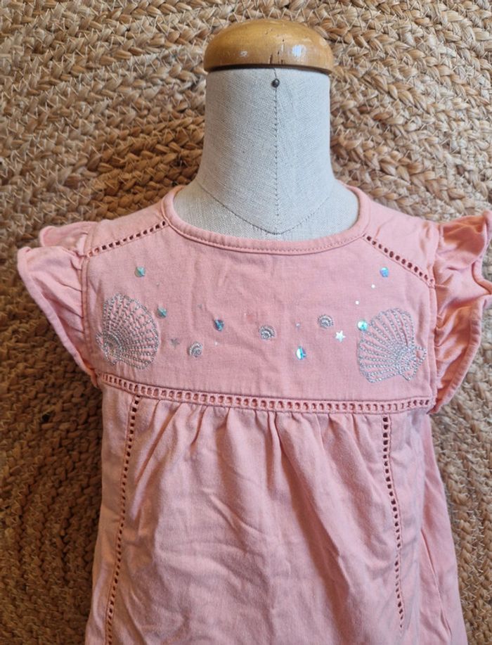 Jolie tee-shirt rose coquillage fille sergent major 4 ans - photo numéro 2