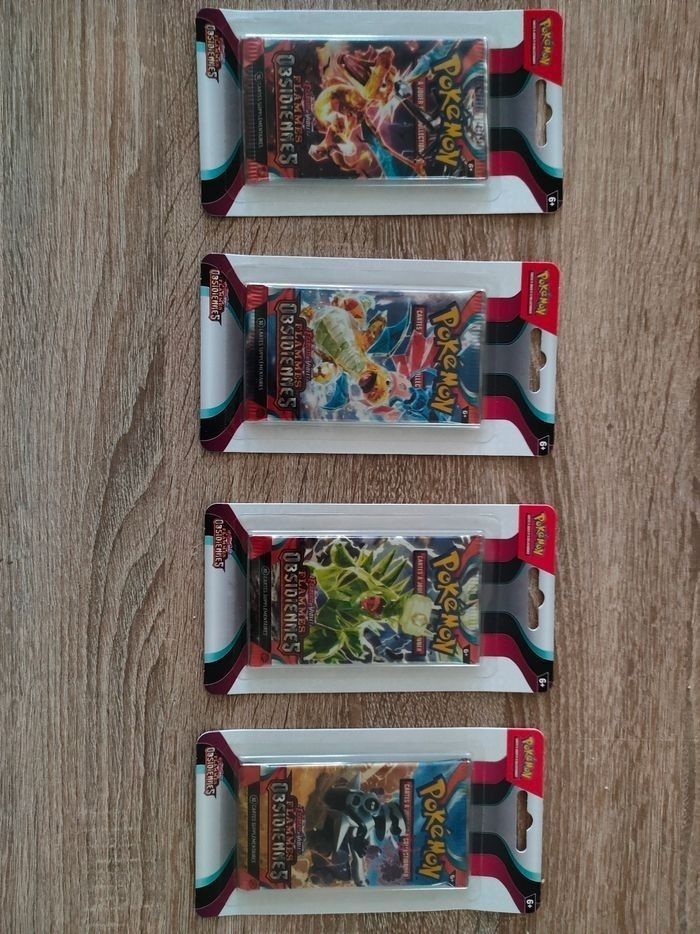 Artset EV3 Lot de 4 boosters Flammes Obsidiennes - photo numéro 1