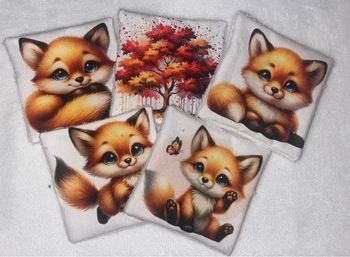 5 lingettes lavables renard 