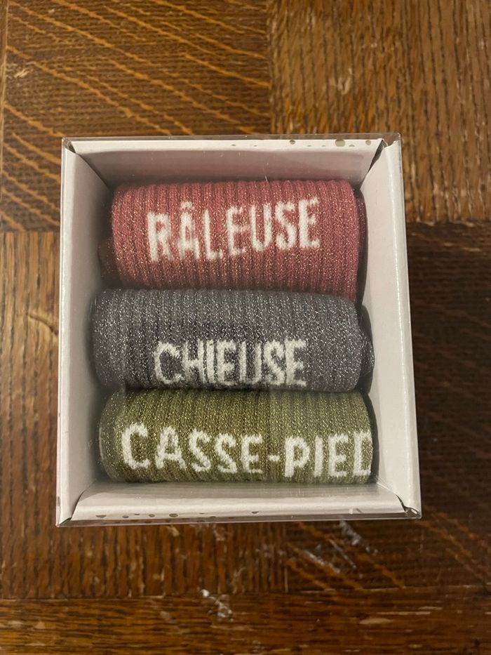 Trio chaussettes paillettes