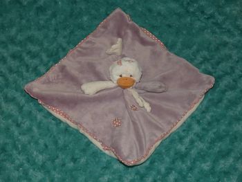 Doudou plat, canard Patchwork Bukowski violet 🦆tbe