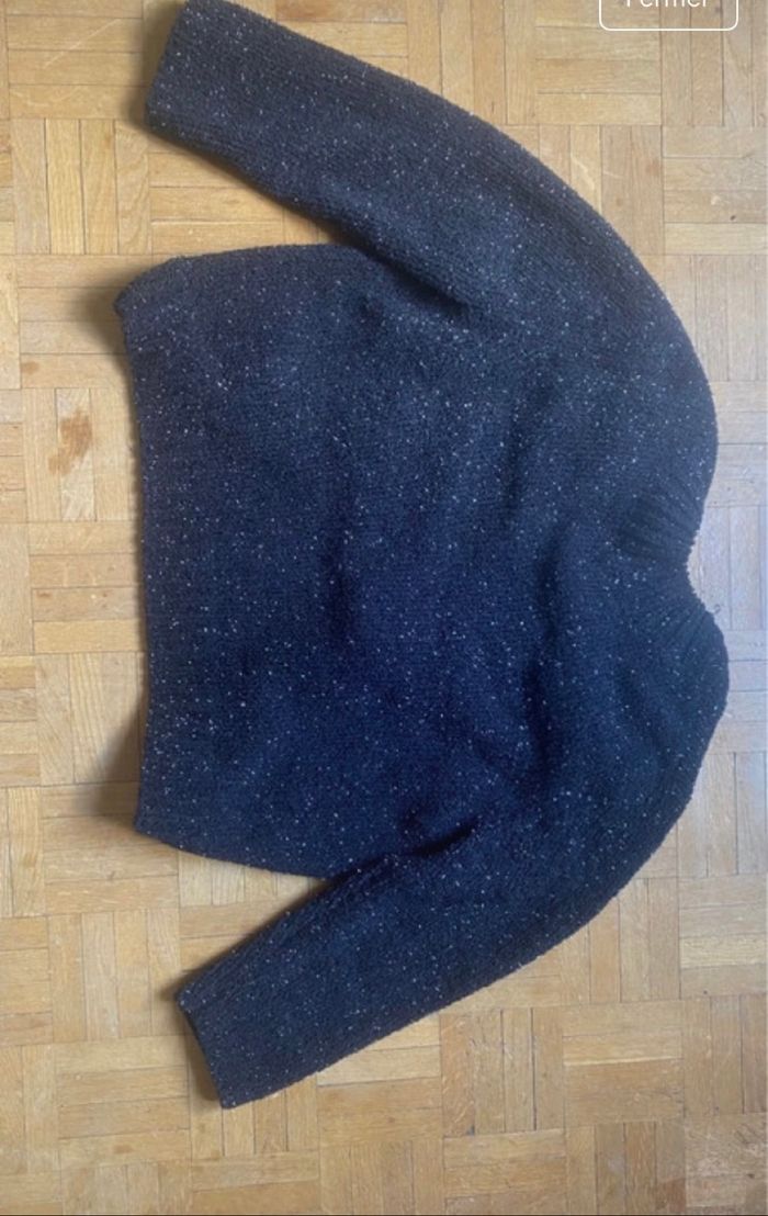Petit gilet court noir pailleté/ Gilet/Gilet noir/ Pailettes - photo numéro 8