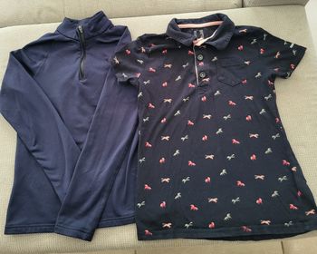 Lot de deux t-shirt/polos équitation 12 ans