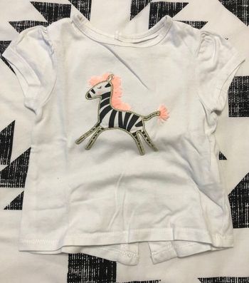 Teeshirt zèbre blanc Kiabi 9 mois