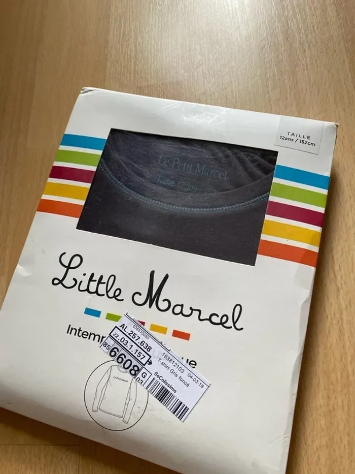 Lot de 3 tee shirts T-shirt manches longues taille 12 ans Neufs Marque Little Marcel - photo numéro 4