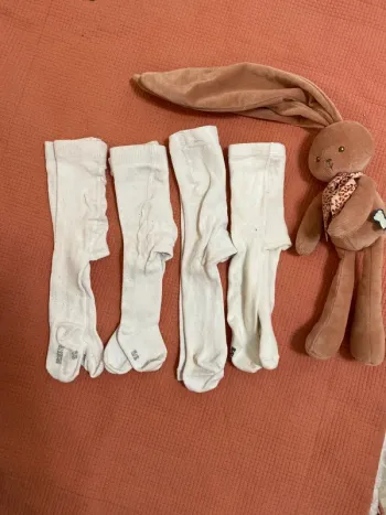 Lot 4 collants hiver blancs