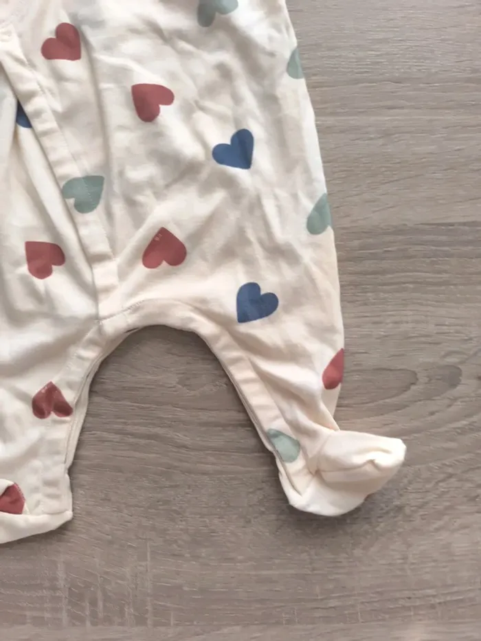 Pyjama léger neuf coeurs multicolore Petit bateau 1 mois unisexe - photo numéro 4