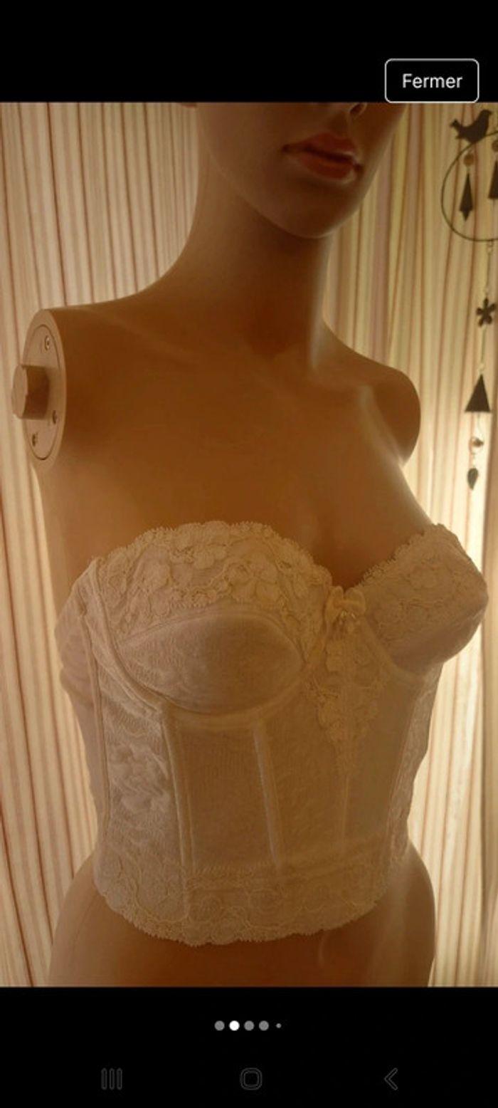 Magnifique Corset bustier  Déwé blanc fr 85C - photo numéro 3