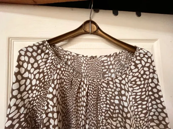 Top blouse Marron clair à motif blanc taille 42 - Vera Moda - photo numéro 5