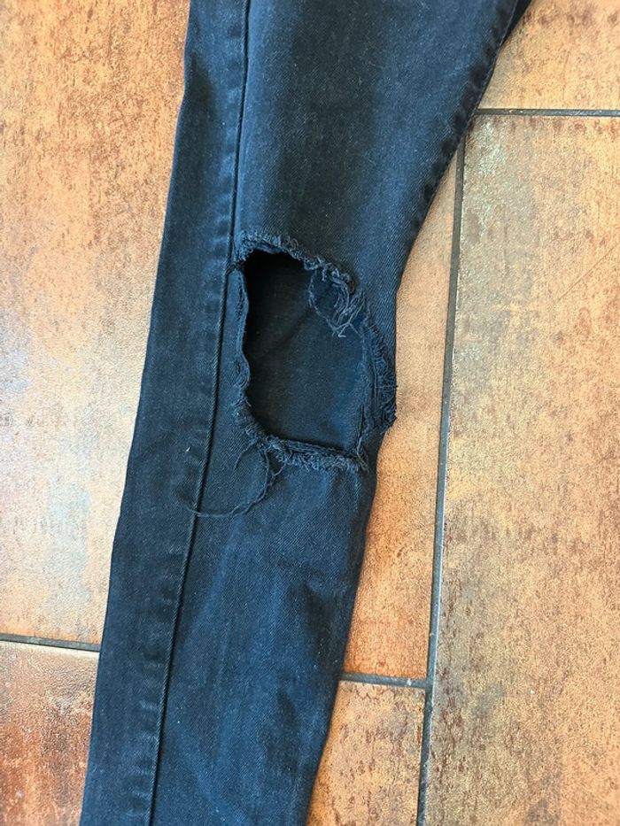 Jeans noir skinny à trou LBO idéale ado - photo numéro 3