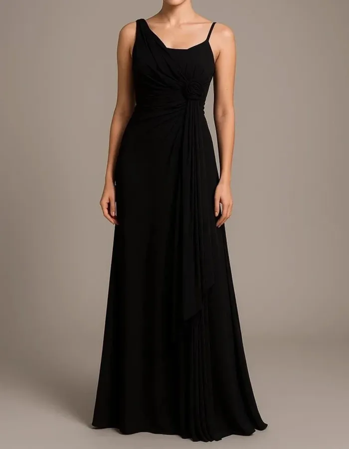 Robe noire longue pour soirée chic Taille S
