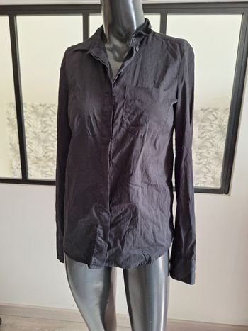 Chemise noire manches longues 32 femme