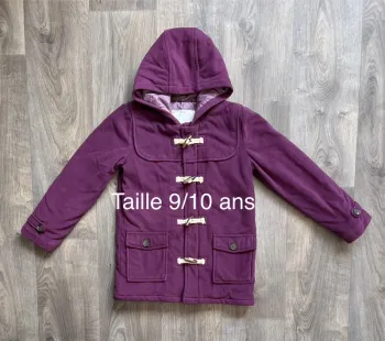 Manteau duffle coat parme taille 9/10 ans Tex