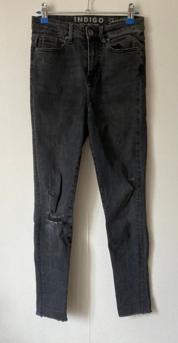 jeans noir skinny troué femme