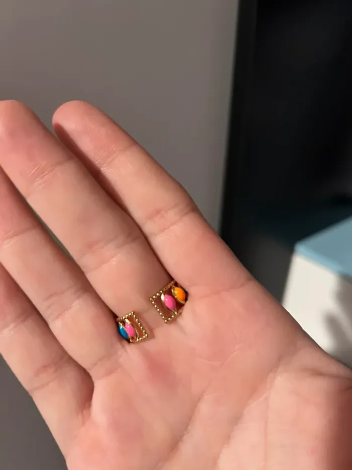 Bague réglable couleur été et doré en acier inoxydable - photo numéro 2