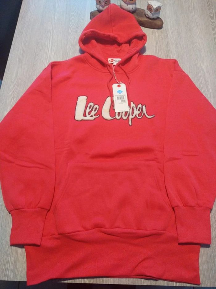 Sweat long a capuche long lee cooper rose taille l - photo numéro 4